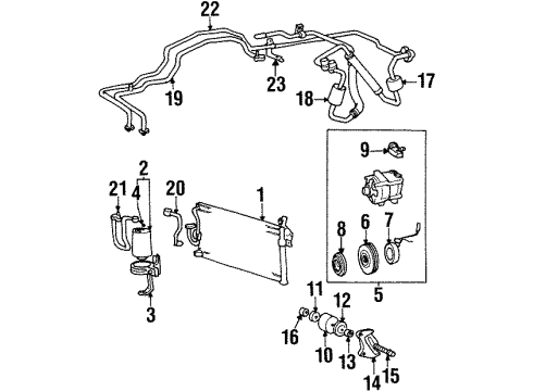1997 Hyundai Tiburon Air Conditioner PULLEY Assembly-Air Conditioning Compressor Diagram for 97643-22060
