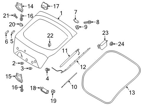 2019 Kia Stinger Gate & Hardware Bolt Diagram for 791522P000