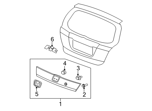 2007 Honda Fit Exterior Trim - Lift Gate Emblem, Rear Center (H) Diagram for 75701-SAA-003