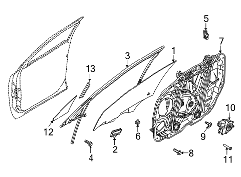 2021 Kia Sorento Front Door Channel Assembly-Front D Diagram for 82510P2000