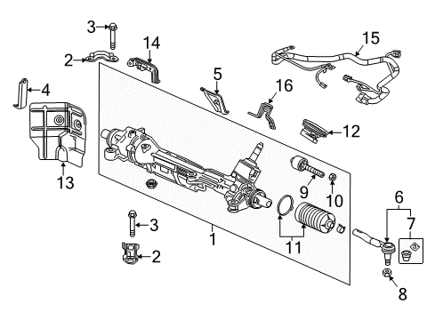 2017 Acura RLX Steering Column & Wheel, Steering Gear & Linkage Boot Set, Tie Rod End Diagram for 06535-TY2-315