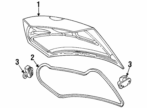 1999 Mercury Cougar Gate & Hardware Lift Gate Diagram for F8RZ6340110DA