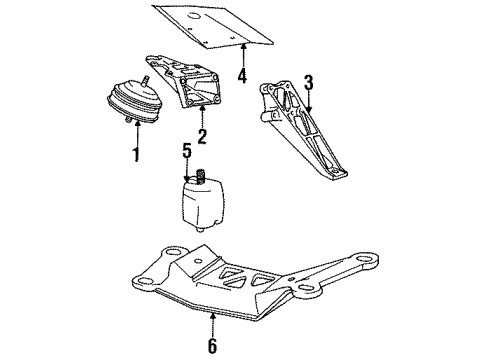 1991 BMW M3 Engine Mounting Heat Resistant Plate Diagram for 11812226030