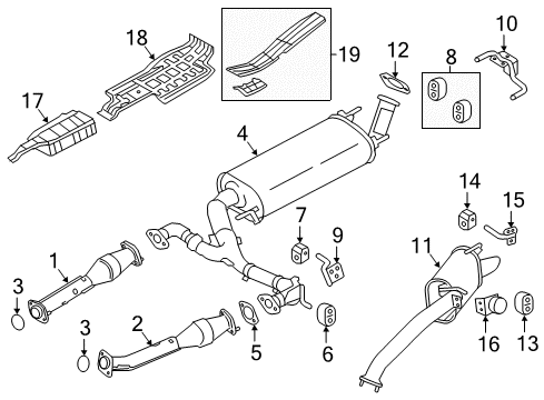 2020 Nissan Armada Exhaust Components Mounting-Exhaust Diagram for 20651-6JF0A