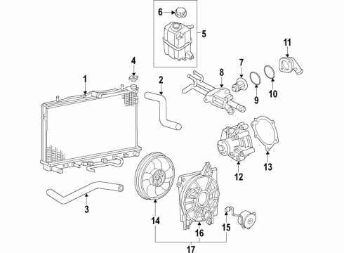 2017 Kia Sorento Cooling System, Radiator, Water Pump, Cooling Fan SHROUD-Radiator Diagram for 25350C6000