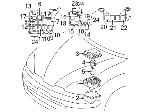 2003 Toyota Prius Powertrain Control Connector Cover Diagram for 82623-47010