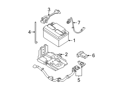2009 Nissan Sentra Battery Cable Assy-Battery Earth Diagram for 24080-ZJ68A