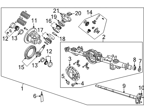 2012 Ram 1500 Axle & Differential - Rear Axle-Rear Complete Diagram for 68136883AC