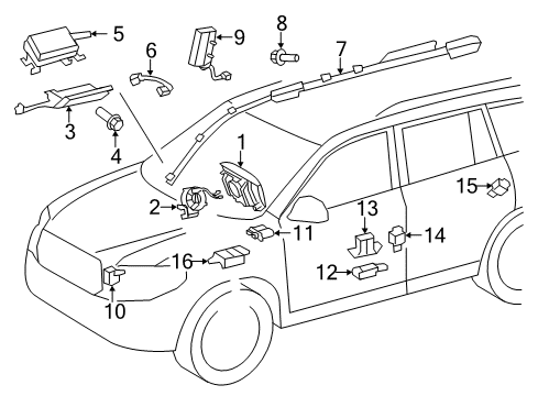 2010 Toyota Highlander Air Bag Components Sensor, Seat POSITIO Diagram for 89178-06030