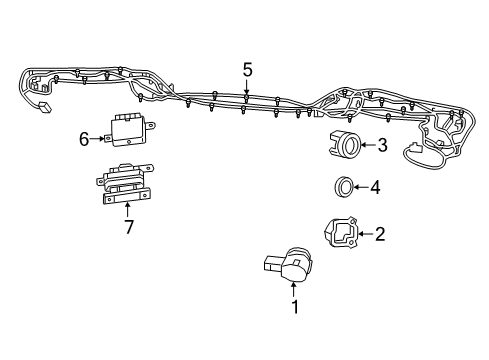 2020 Jeep Wrangler Electrical Components - Rear Bumper Bezel-Park Distance Diagram for 6MH85RXFAC