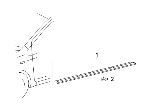 2014 Toyota Yaris Exterior Trim - Pillars, Rocker & Floor Rocker Molding Diagram for 75851-52090