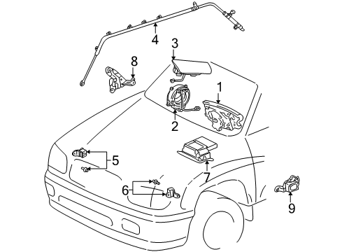 2001 Toyota Sequoia Air Bag Components Front Sensor Diagram for 89173-39295