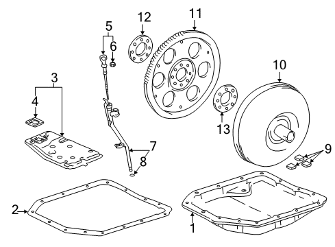 1998 Toyota Camry Automatic Transmission Filler Tube Diagram for 35013-06040