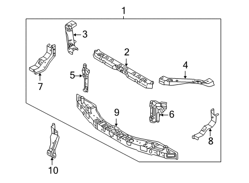 2004 Kia Sorento Radiator Support RADSUPPORT Member Up A Diagram for 641113E100