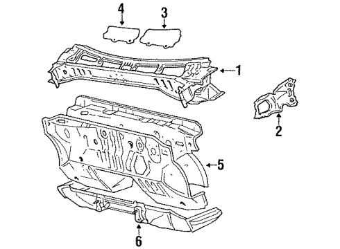 1986 Toyota Celica Cowl Dash Panel Diagram for 55101-20710