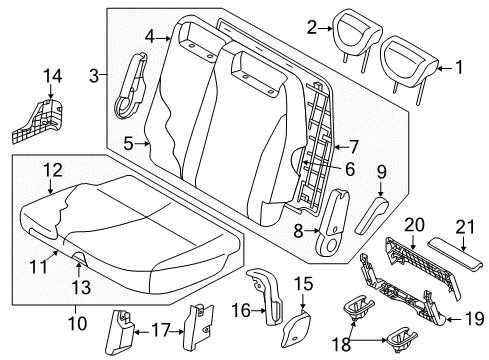 2014 Kia Sedona Third Row Seats Pad Assembly-3RD Cushion, LH Diagram for 891504D120