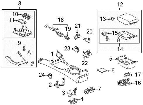 2000 Lexus GS300 Traction Control Components Lighter Assy, Cigarette Diagram for 85500-30490