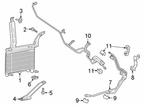 2015 Ford Mustang Oil Cooler Line Diagram for FR3Z-7R081-G