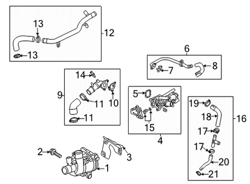 2022 Cadillac CT5 Water Pump Water Pump Assembly Bolt Diagram for 11547649