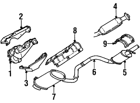 1997 Plymouth Breeze Exhaust Components, Exhaust Manifold Exhaust Manifold Diagram for 4556730