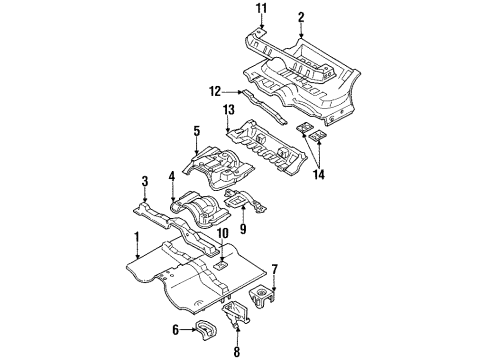 1994 Honda Passport Floor Panel, RR. Floor Diagram for 8-94316-435-6