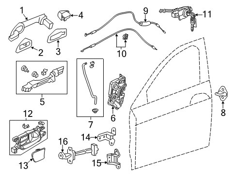 2015 Honda Accord Front Door Base Assy., L. FR. (Outer) Diagram for 72182-T3L-A11