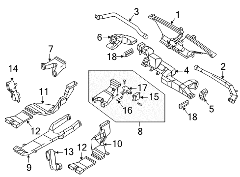 2004 Infiniti Q45 Ducts Actuator Diagram for 27141-AG010