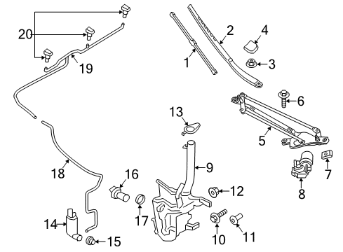2014 Lincoln MKZ Wiper & Washer Components Nozzle Diagram for DP5Z-17603-A