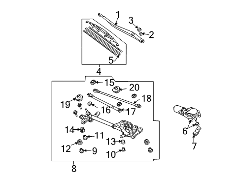 2008 Acura TSX Wiper & Washer Components Windshield Wiper Blade (650MM) (Driver Side) Diagram for 76620-SEA-G11