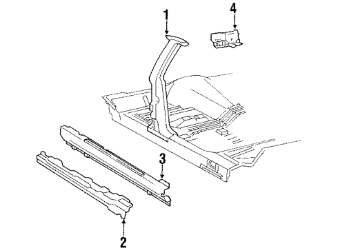 1986 Chevrolet Caprice Center Pillar, Rocker Panel Applique Insert Diagram for 20171714