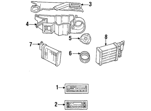 1993 Chrysler New Yorker Blower Motor & Fan Resistor-Blower MOTOR. Diagram for 4677073