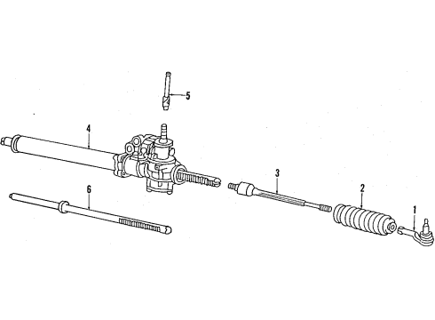 1986 Acura Integra P/S Pump & Hoses, Steering Gear & Linkage Pump Assembly, Power Steering Diagram for 56100-PG6-010