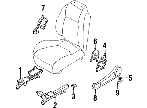 2002 Honda Passport Tracks & Components Adjuster Seat Slide Diagram for 8-97316-456-0