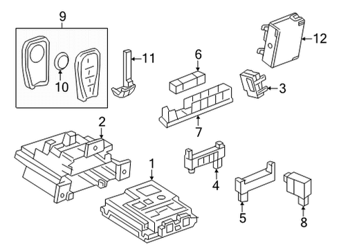 2022 Chevrolet Bolt EUV Keyless Entry Components Antenna Asm-Low Frequency Rear Bumper Eccn=5A991A Diagram for 13592781