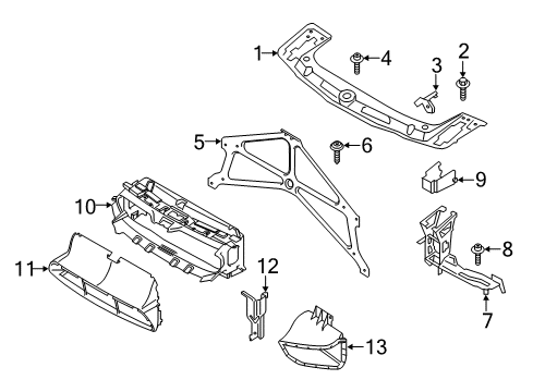 2015 BMW M3 Radiator Support Crosslink, Front Diagram for 51647294928