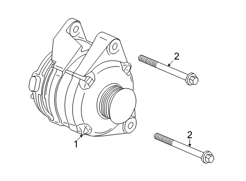 2004 Cadillac CTS Alternator Starter Bolt Diagram for 11098832