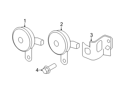 2016 Honda CR-Z Horn Bracket, Security Horn Diagram for 38102-TM8-000