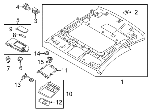 2019 Infiniti Q60 Sunroof Map Lamp Assy Diagram for 26430-5CR0A