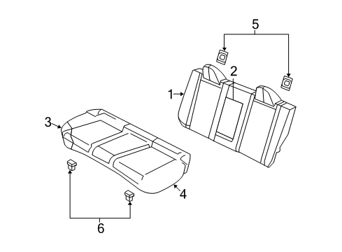 2008 Dodge Avenger Rear Seat Components Cushion-Rear Seat Diagram for 1GC541D5AB