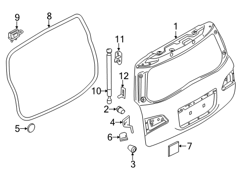 2022 Nissan Armada Lift Gate Bracket - Back Door Stay, RH Diagram for 90458-1LA0A