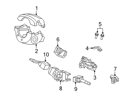 2012 Honda Fit Switches Cylinder Set, Key Diagram for 06350-TK6-A11