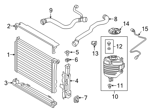 2021 BMW M340i Radiator & Components PIPE, EXPANSION TANK-CYLINDE Diagram for 17128654855