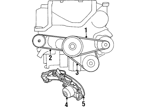 1996 Acura TL Water Pump, Belts & Pulleys Belt, Power Steering Pump (Bando U.S.A.) Diagram for 56992-PY3-A02