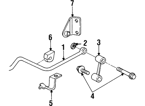 1999 Dodge Neon Stabilizer Bar & Components - Rear Bracket Diagram for 4626765