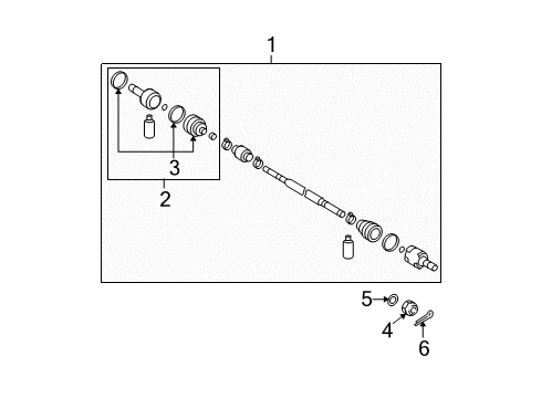 2011 Hyundai Elantra Drive Axles - Front Boot Kit-Front Axle Differential Side LH Diagram for 49543-2L101