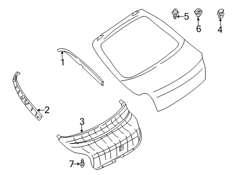 2001 Kia Spectra Interior Trim - Lift Gate Trim Assembly-Lift Gate Diagram for 0K2DJ6893XA05