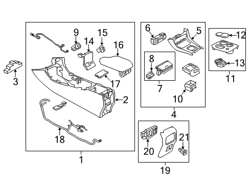 2019 Infiniti QX30 A/C & Heater Control Units Connector-Auxiliary Audio System Diagram for 284H3-3ZD1A