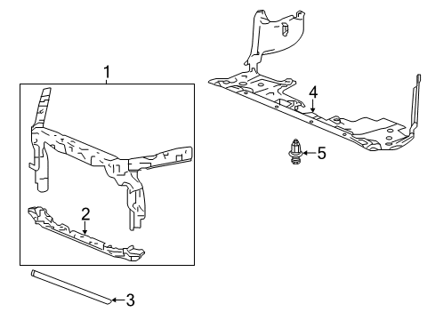 2014 Honda Accord Radiator Support, Splash Shields Bulkhead, Front Diagram for 60400-T3V-A00ZZ