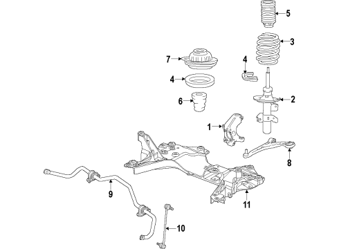 2015 Dodge Dart Front Suspension Components, Lower Control Arm, Stabilizer Bar Front Coil Spring Diagram for 5168019AC