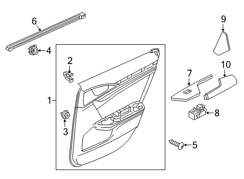 2020 Honda Insight Rear Door Armrest R (Deep Black) Diagram for 83703-TXM-A11ZA